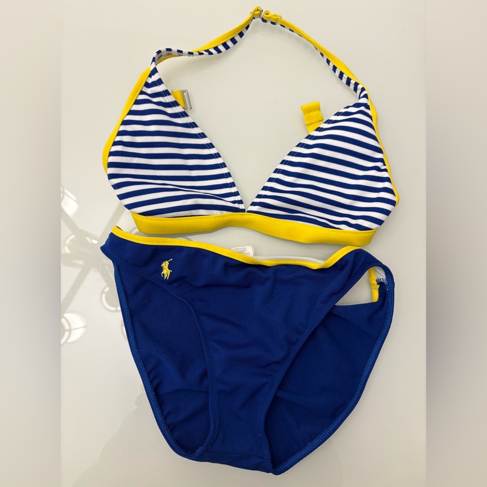 Ralph Lauren Blue and Yellow Striped Bikini